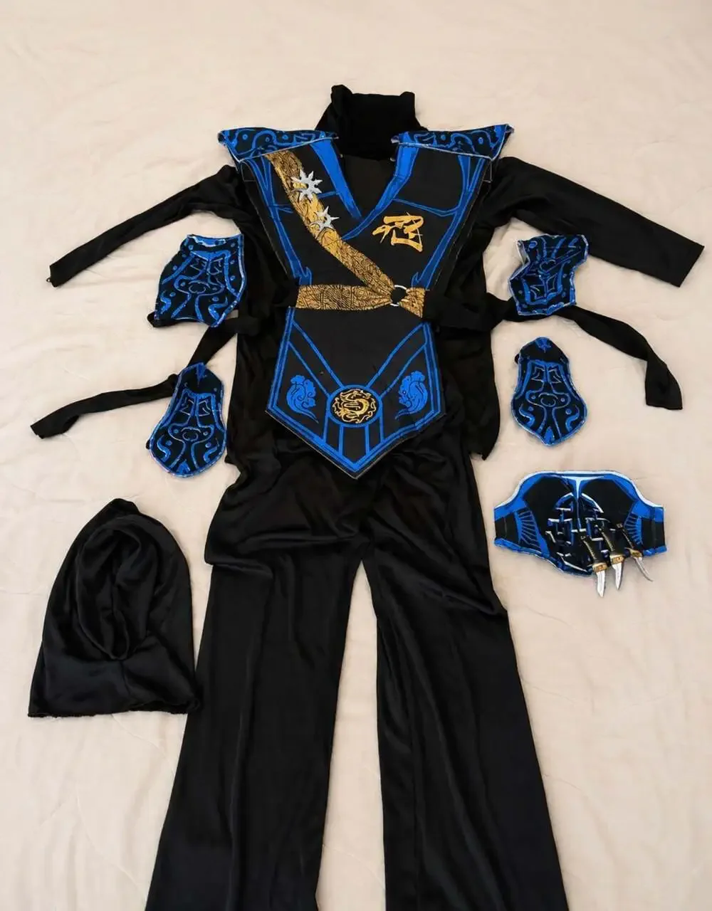 Kids Blue Ninja Samurai Halloween Costume Size Large Armor Set